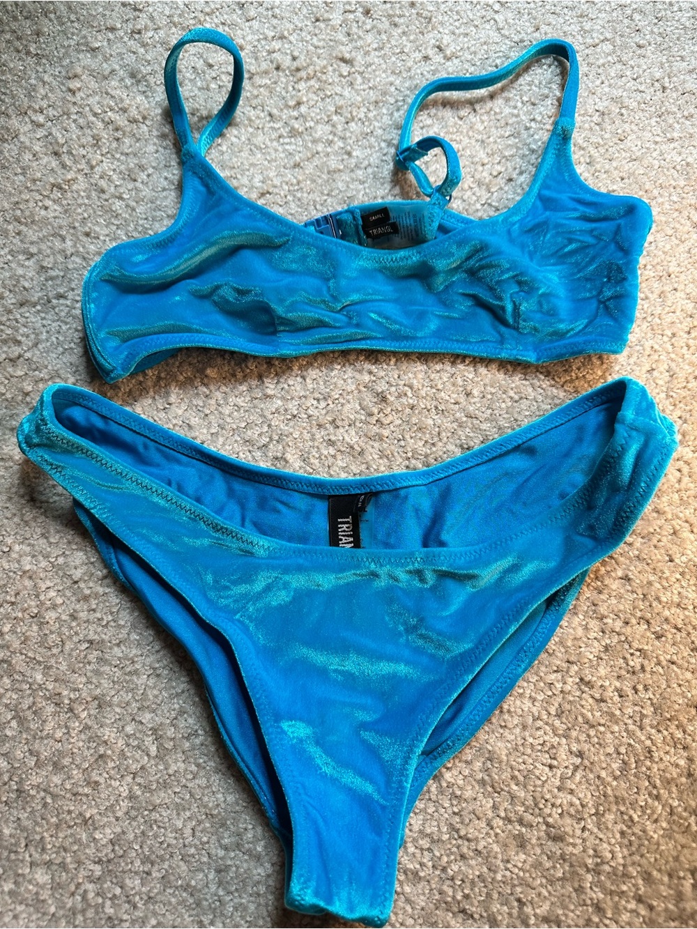 triangl swimwear Teal Shimmer Bikini Set